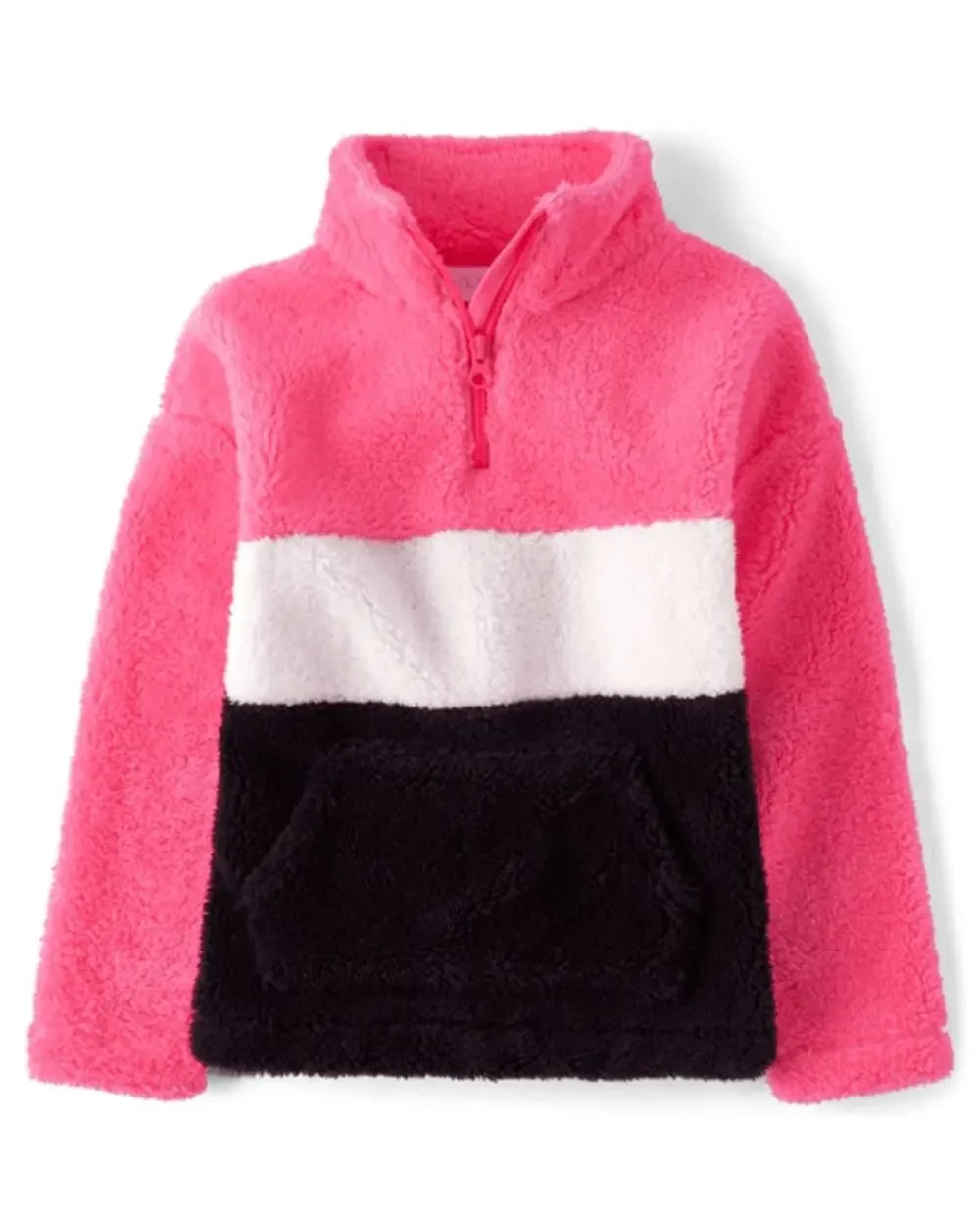 The Children's Place Girls Sherpa Fleece Quarter Zip Sweatshirt Size Medium 7/8